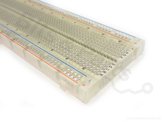 Breadboard 830 pins MB102 - universal experimenting board clear